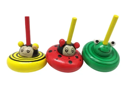 סביבון עץ חיות 5 ס