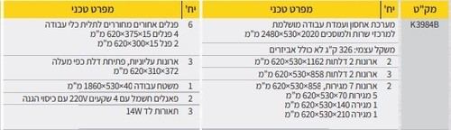 Kasco K3984B — עמדת עבודה מקצועית + ארון כלים חכם