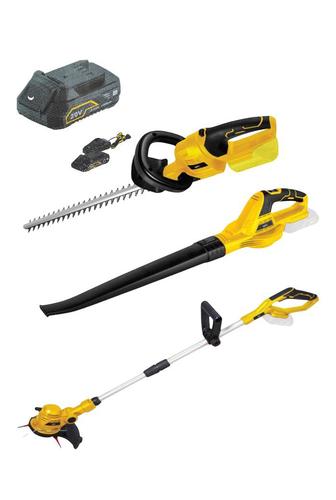 ערכת גינון 3 ב-1 – GPT Garden 20V  חרמש + גוזם גדר חי + מפוח  כולל סוללה ומטען
