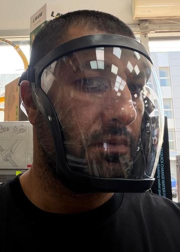  מסכת מגן מלאה לפנים  פוליקרבונט  מסגרת גמישה