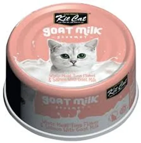 קיט קט מעדן חלב עז טונה וסלמון לחתול 70 גרם
