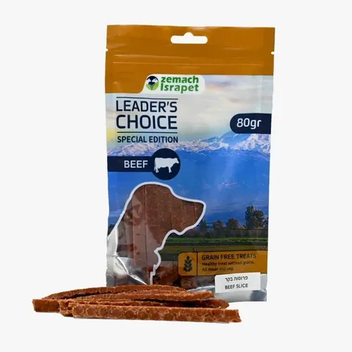 לידר צויס חטיף לכלב – פרוסות בקר 80 גרם