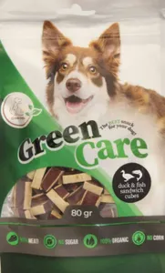 חטיף גרין קר קוביות ברווז ודגי בקלה 80 גרם