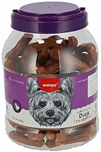 וונפי צנצנת חטיפי נקניקיות ברווז לכלב 600 גרם