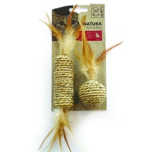 צעצוע לחתול כדור רול נוצה (2 יח')