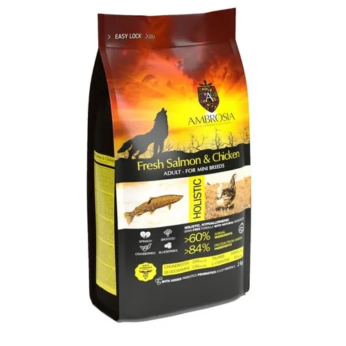 אמברוסיה מזון לכלב בוגר מיני, סלמון ועוף 2 ק