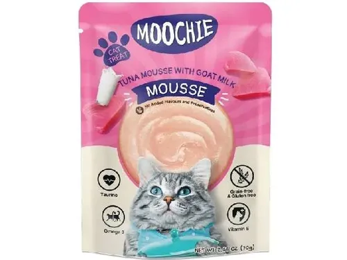 פאוץ מוצ'י לחתול מוס טונה וחלב עיזים 70 גרם
