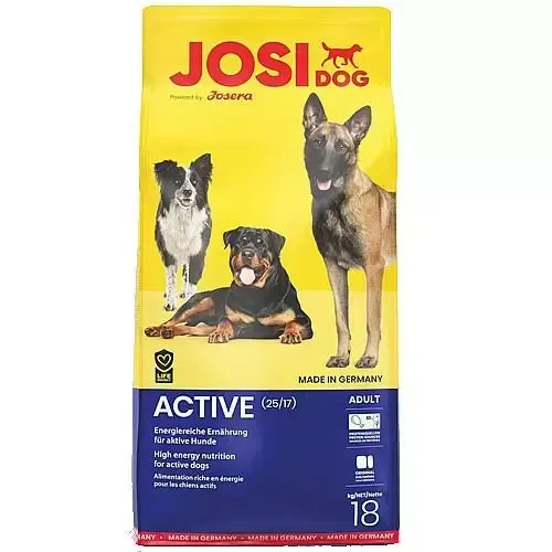 ג'וסרה ג'וסידוג אקטיב, מזון יבש ארוז באנרגיה לכלבים פעילים בוגרים, בשר עוף 18 ק