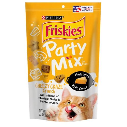 פריסקיז PARTY MIX חטיף לחתול צ'יזי קרייזי קראנץ'