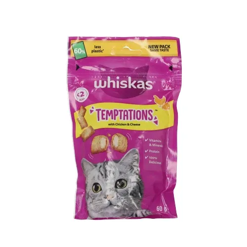 חטיף לחתולים עם עוף וגבינה ויסקס טמפטיישן 60 גרם