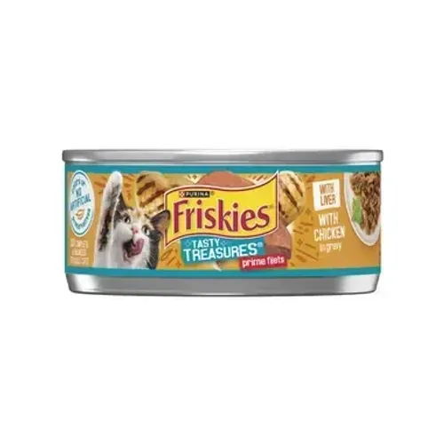 פריסקיז Tasty Treasures מזון לח ומלא לחתולים נתחי עוף וכבד ברוטב 156 גרם