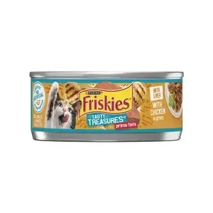 פריסקיז Tasty Treasures מזון לח ומלא לחתולים נתחי עוף וכבד ברוטב 156 גרם