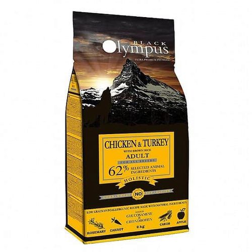אוכל לכלבים בלאק אולימפוס עוף ואורז חום 12 ק