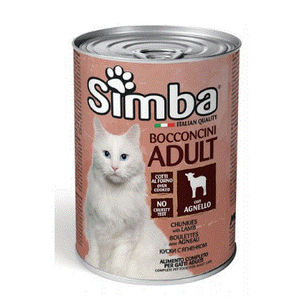 אוכל לחתולים שימורי סימבה כבש לחתול 415 גרם