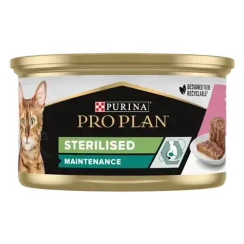 שימור סלמון וטונה בוגרים סטרילייז 85 גרם לחתולים פרו פלאן