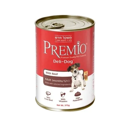 פרמיו שימורי פטה בקר 375 גרם לכלבים