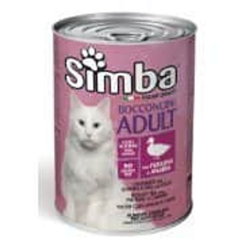 אוכל לחתולים שימורי סימבה פנינית וברווז לחתול 415 גרם