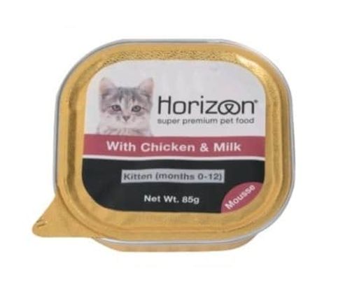 מעדן לגורי חתולים הורייזן עוף, גזר וחלב ללא דגנים 85 גרם