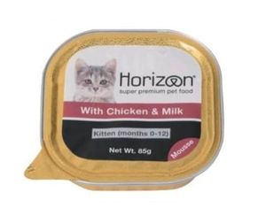 מעדן לגורי חתולים הורייזן עוף, גזר וחלב ללא דגנים 85 גרם