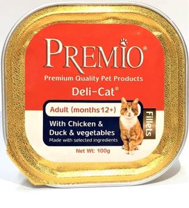 מעדן לחתול נתחי פילה עוף וברווז 100 גרם