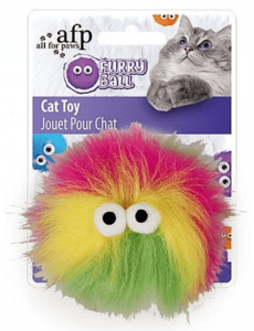כדור משחק פרוותי לחתול פלופי צבעוני