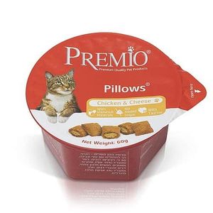 חטיף פרמיו כריות עוף וגבינה לחתול 60 גרם