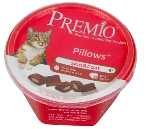 חטיף פרמיו כריות לחתול עור ופרווה 60 גרם