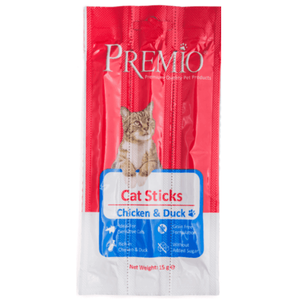 פרמיו חטיף לחתול מקלות עוף וברווז 15 גרם