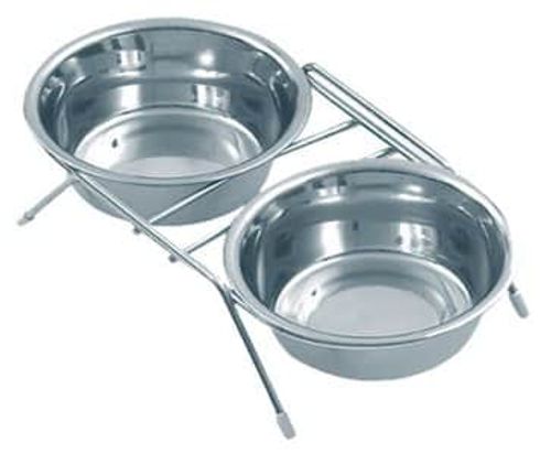 סטנד שני כלי אוכל נירוסטה 16.5ס