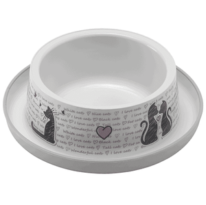 צלחת פלסטיק מעוצבת 210 מ"ל CAT IN LOVE נגד נמלים