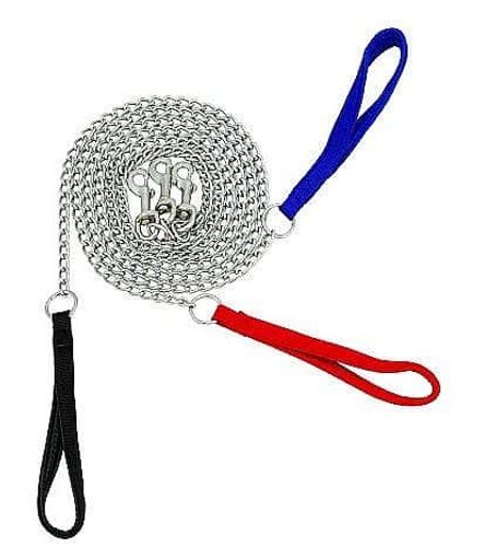 רצועת מתכת לכלב עם ידית אחיזה מרופדת אורך 120 ס