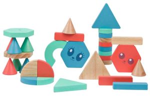 36 קוביות בנייה ואיזון צבעוניות מעץ לתינוקות