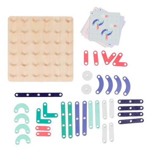 Geoplank גאופלאנק – משחק הרכבה ודמיון מעץ 33 חלקים