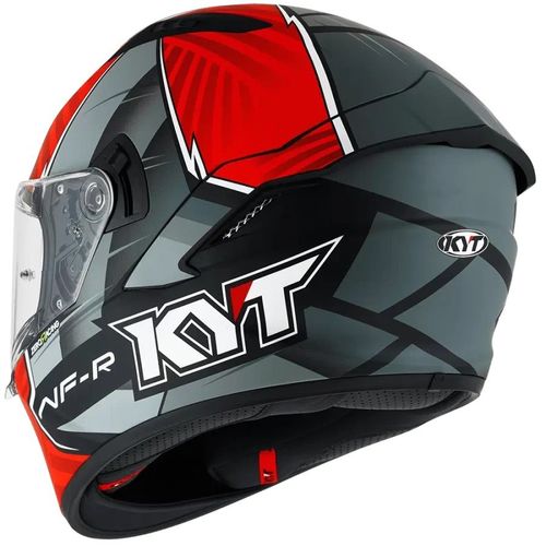 קסדה מלאה קיי ווי טי אפור/ אדום/ שחור – KYT NF-R XAVI FORES REPLICA ORIGINAL MATT BLACK /RED