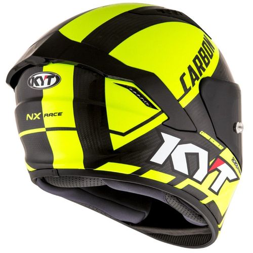 קסדה מלאה קיי ווי טי שחור/ צהוב – KYT NX-RACE CARBON RACE-D YELLOW FLUO