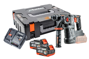 פטישון נטען 18V 2.5J בראשלס BRUSHLESS כולל 2 סוללות 4 אמפר ומטען 102705-025 HUNTER