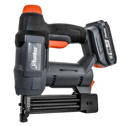 אקדח מסמרים וסיכות נטען 18 V  לעץ + סוללה 2 אמפר+ מטען + תיק איכותי  HUNTER 102102-005