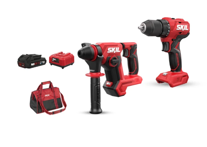 סט פטישון נטען 20V Brushless + מקדחה נטענת Brushless + סוללה 2.0Ah + מטען + תיק SKIL - סקיל SKIL