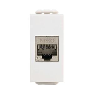 שקע מחשב מסוכך RJ45 CAT6A FTP, לבן 1M ניסקו סוויץ' Nisko 
