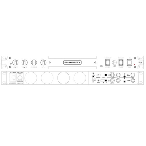 מגבר ראש מנורות לגיטרה SYNERGY SYN-5050 100 WATT RACK MOUNT ALL TUBE