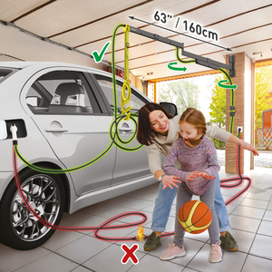 זרוע מתקפלת 160 ס"מ להובלת כבל טעינה לרכב חשמלי BI160EVWM2