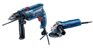 מקדחה רוטטת GSB 550 + משחזת זוית GWS 750  מבית BOSCH