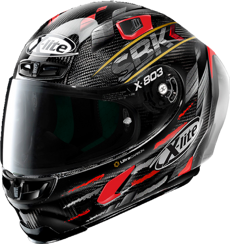 קסדה מלאה לאופנוע שחור אדום  X-803 SBK מבית X-LITE