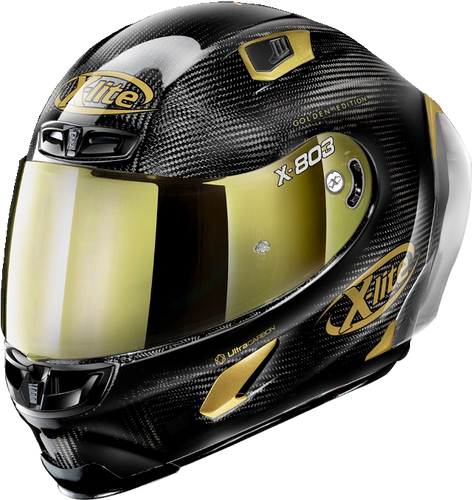 קסדה מלאה לאופנוע שחור זהב X-803 GOLDEN מבית X-LITE