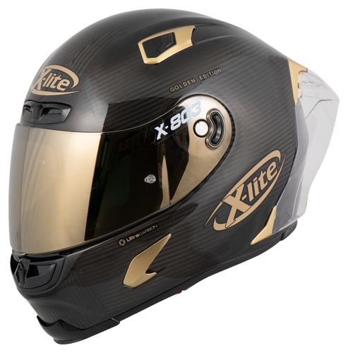 קסדה מלאה לאופנוע שחור זהב X-803 GOLDEN מבית X-LITE