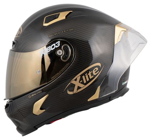 קסדה מלאה לאופנוע שחור זהב X-803 GOLDEN מבית X-LITE