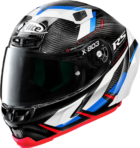 קסדה מלאה לאופנוע שחור לבן כחול MOTORMASTER מבית X-LITE