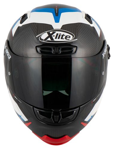 קסדה מלאה לאופנוע שחור לבן כחול MOTORMASTER מבית X-LITE