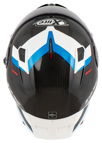 קסדה מלאה לאופנוע שחור לבן כחול MOTORMASTER מבית X-LITE