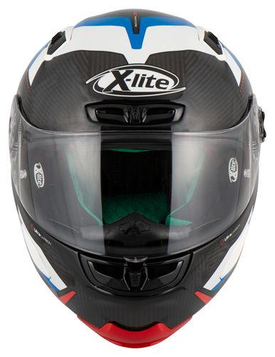 קסדה מלאה לאופנוע שחור לבן כחול MOTORMASTER מבית X-LITE